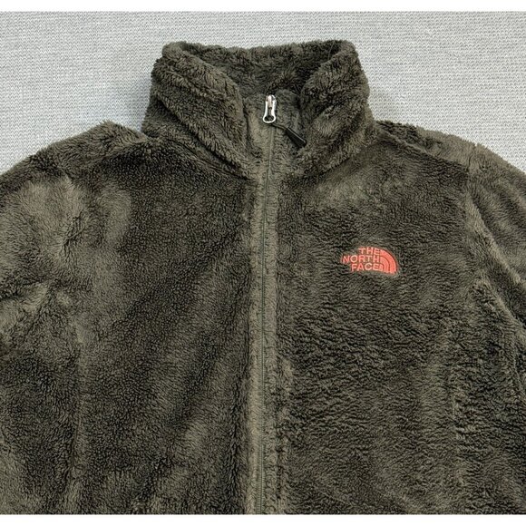 The North Face Womens Olive Green Full Zip Jacket Long Sleeve Fleece Mock Size M - Picture 6 of 16